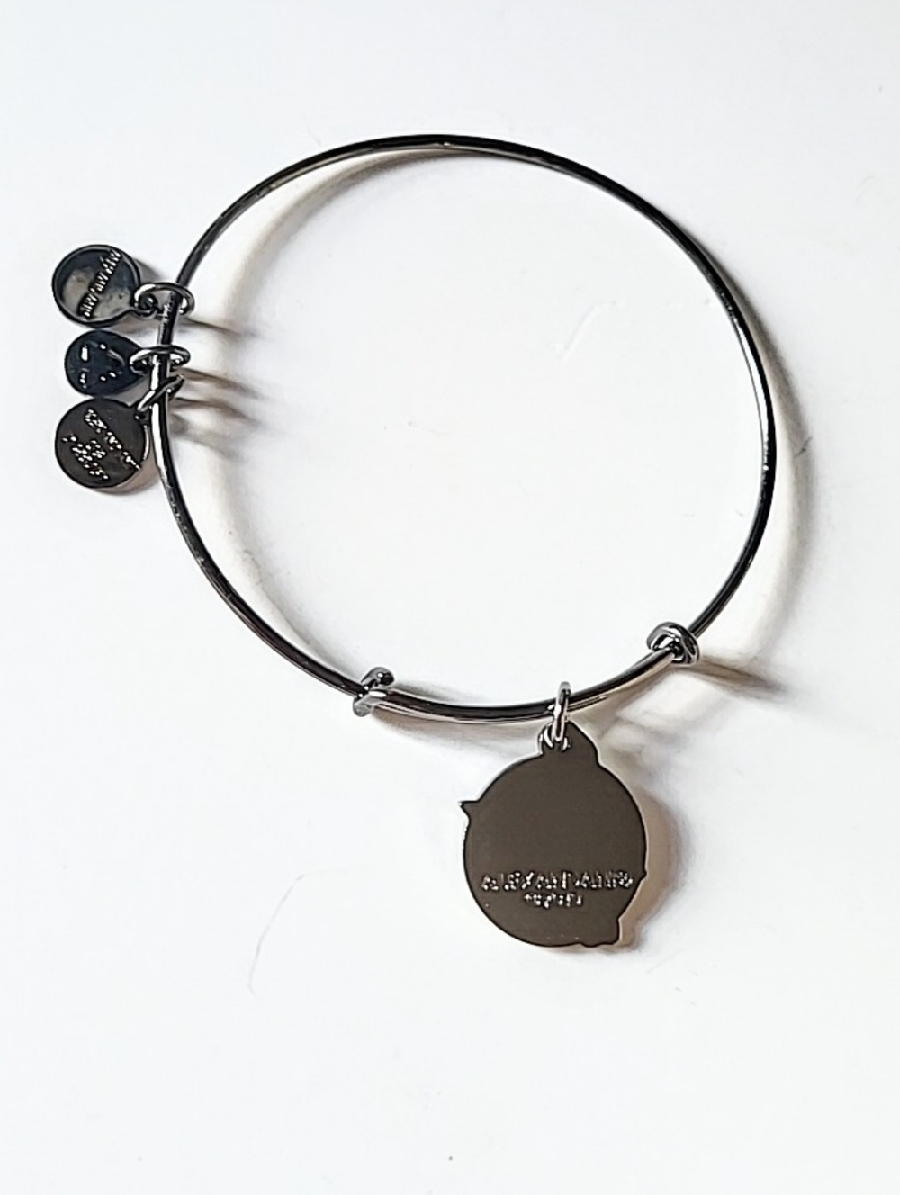 Resting Witch Face Alex and Ani Bracelet in Gunmetal Gray - Picture 6 of 6